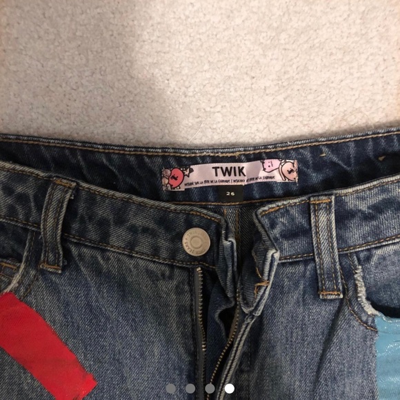 TWIK straight leg jeans with colourful stripes - Picture 4 of 4